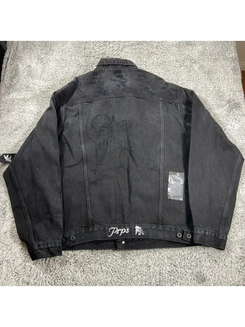 PRPS Denim Jacket Size XL Men Black E105JT307